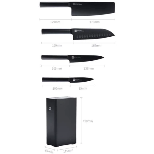 Набір кухонних ножів Xiaomi HuoHou Kitchen Knife Set 5 ін. (HU0076): У комплекті Подставка