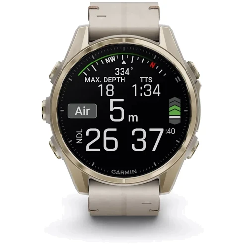 Смарт-часы Garmin Fenix 8 AMOLED 43mm Sapphire Soft Gold with Limestone Leather Band (010-02903-40): Материал ремешка Кожа