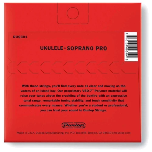 Струна для гитар Струны для укулеле сопрано DUNLOP DUQ301 UKULELE SOPRANO PRO: Тип Комплект струн