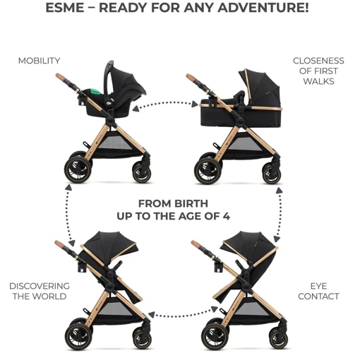 Универсальная коляска 3 в 1 Kinderkraft Esme Pure Black (KSESME00BLK3000) фото 9