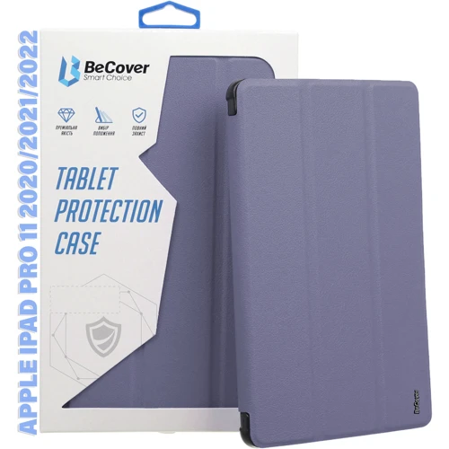 Аксессуар для iPad BeCover Tri Fold Soft TPU with Pencil mount Purple for iPad Pro 11 (2018-2022) (711114) фото 5