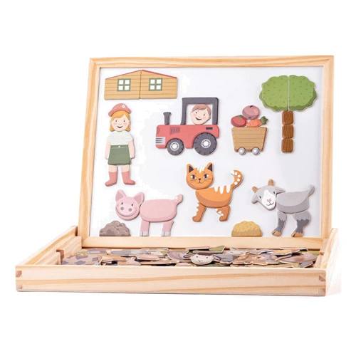 Двухсторонняя доска WoodyLand с магнитными фигурами (6337254)