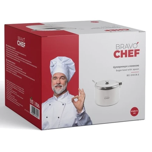 Сахарница BRAVO CHEF с ложкой 8.5 см (BC-5101/8.5): Тип Сахарница