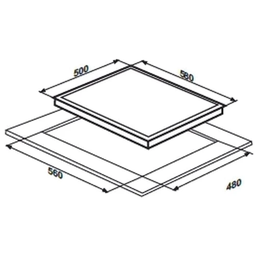 Варочная поверхность LIBERTY PG6141S-CC2I (446): Размеры для встраивания 56х48 см
