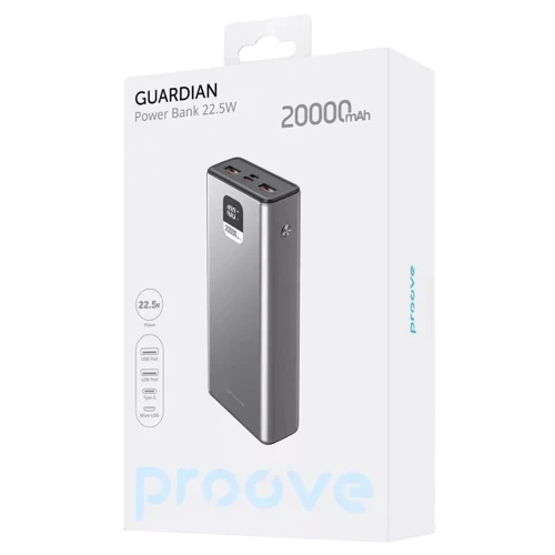 Внешний аккумулятор Proove Power Bank 20000mAh Guardian 22.5W Metal Gray: Количество USB 3