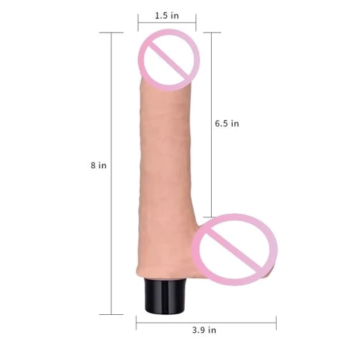 Вибратор LoveToy Real Softee Vibrator With Balls Flesh 8"