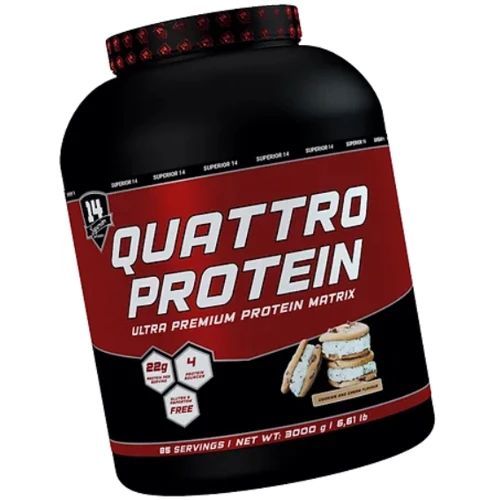 Протеин Superior Qauttro Protein 3000g / 85 servings / Cookies Cream