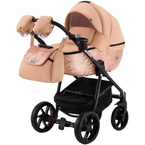 Коляска 2 в 1 Adamex Hybryd Plus BR264 персиковый - медный (принт) атлас (623688): Тип коляски универсальная коляска (2-в-1)