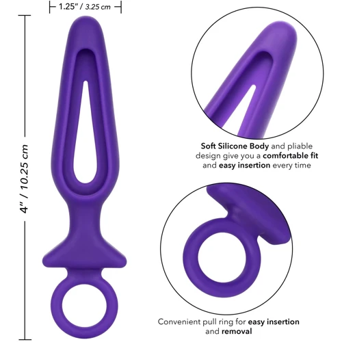 Анальная пробка Pipdream Silicone Groove Probe, 10,25х3,25 см, фиолетовый