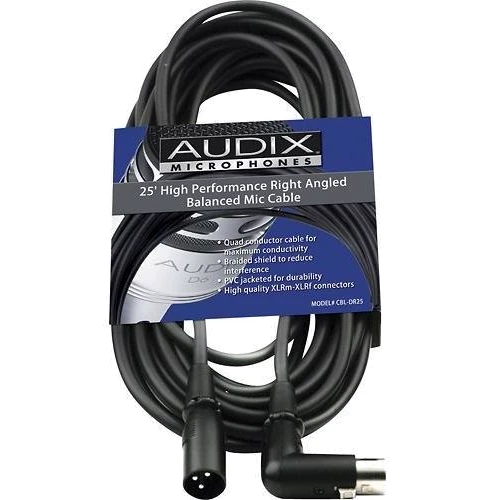 Микрофонный кабель AUDIX CBL DR25 Right Angle XLR Mic Cable (7.5m): Производитель AUDIX