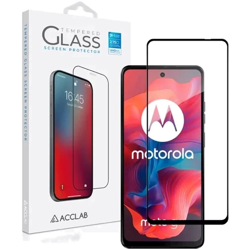 ACCLAB Tempered Glass Full Glue Black for Motorola G04: Материал стекло
