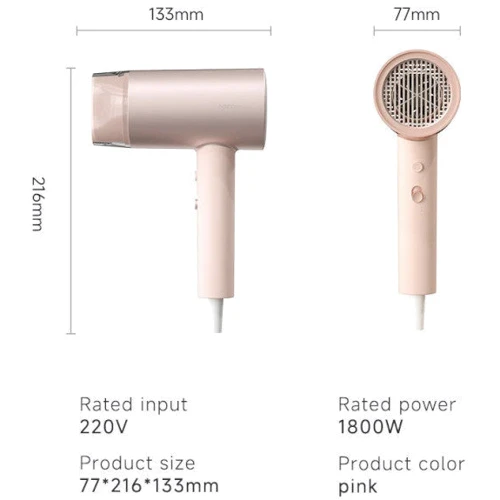 Фен Xiaomi DOCO Dual Negative Ion Hair Dryer Pink AN002 фото 6