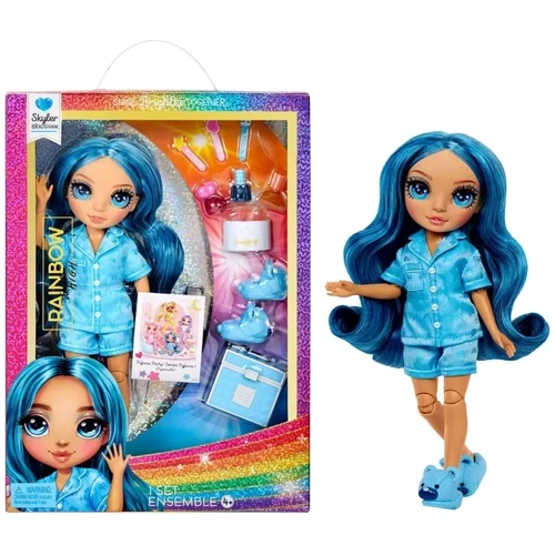 Лялька Rainbow High Junior High PJ Party Скайлер з аксесуарами (530947): Висота, см 23