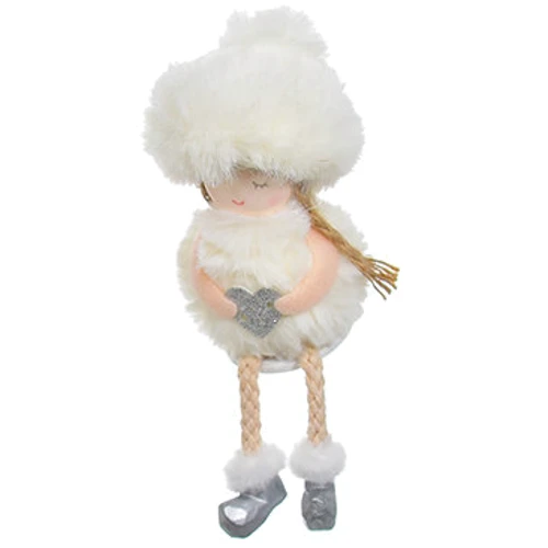 Украшение новогоднее Девочка, текстиль, 15 см, белый, 3842
