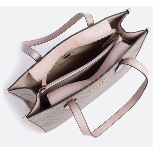 Жіноча сумка тоут GUESS SILVANA GIRLFRIEND TOTE світло-коричнева (HWSN8665240-LLR): Фактура Матовая, Гладкая