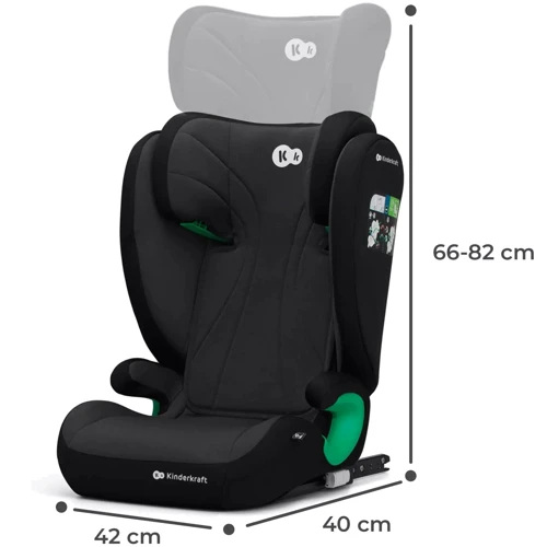 Автокресло Kinderkraft Junior Fix 2 i-Size Graphite Black (KCJUFI20BLK0000) (00-00305198: Регулировка Высоты подголовника