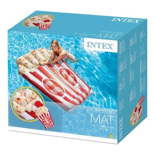 Пляжний надувний матрац - пліт Intex 58779 «Попкорн», 178 х 124 см