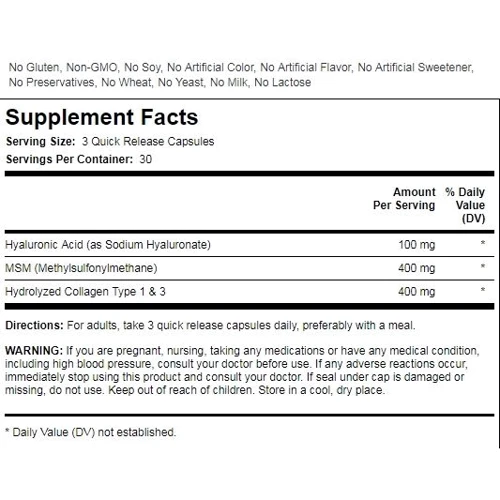 Piping Rock Hyaluronic Acid Complex 900 mg 90 Caps Гиалуроновая кислота: Тип Гиалуроновая кислота