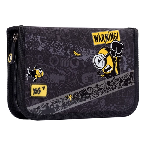 Пенал твердий YES одинарний з двома клапанами HP-04 Minions, чорний (533075)