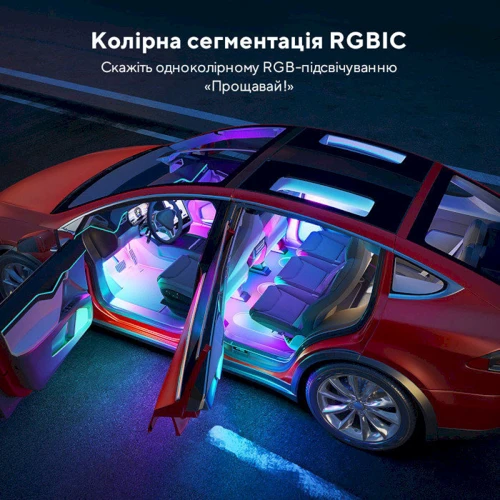 Набір підсвічування для автомобіля Govee H7090 Interior Car Lights, RGBIC, Bluetooth, чорний (H70900D2)