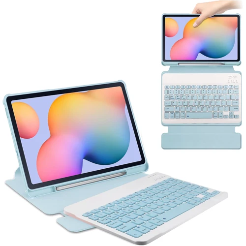 Аксессуар для планшетных ПК BeCover Case Rotatable Smart Keyboard Light Blue for Samsung Galaxy Tab S6 Lite 2024 P620/P625/P627 (712590) фото 4