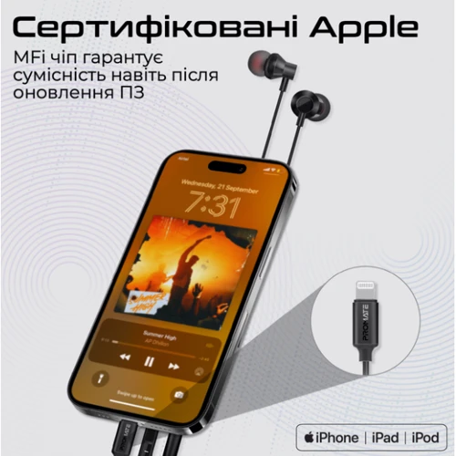 Наушники Promate Vibe-LT Black (vibe-lt.black): Тип конструкции вакуумные