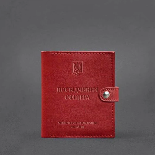 Обкладинка для посвідчення офіцера BlankNote 11.0 червона (BN-OP-11-red): Матеріал Натуральная кожа