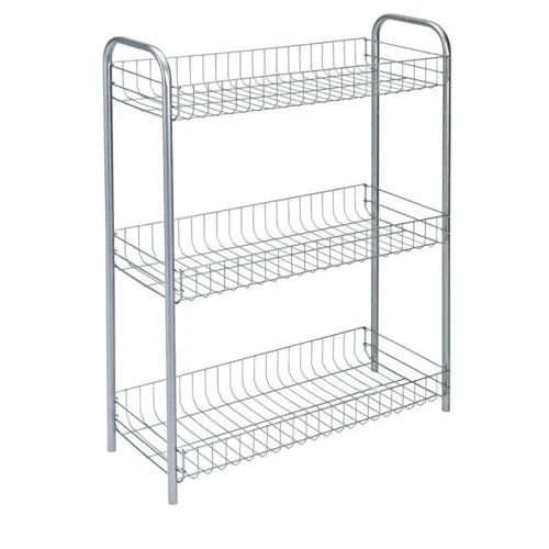 Этажерка Metaltex 3 уровня серебристая 79х56х23см (938101)