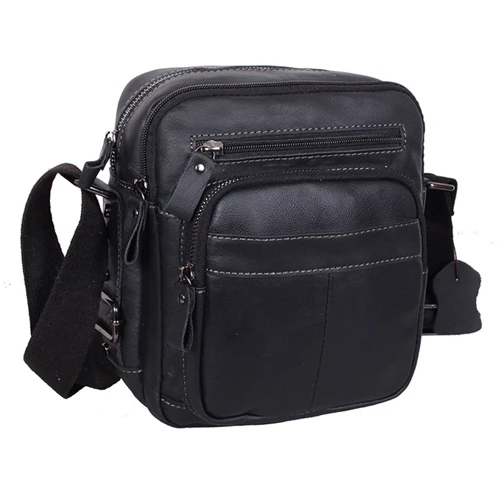 Мужская сумка через плечо Borsa Leather черная (105262-black)