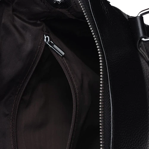 Мужская сумка через плечо Borsa Leather черная (k19117-2-black): Материал Натуральная кожа
