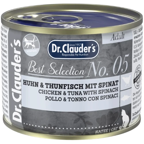 Влажный корм для взрослых кошек Dr.Clauder's Best Selection №5 курица и тунец со шпинатом 200 г (22605200)