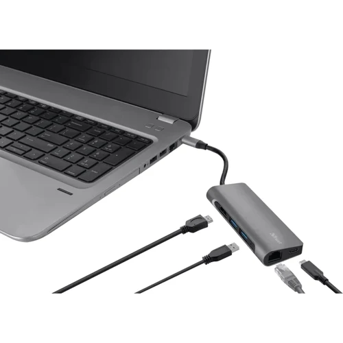 Адаптер Trust Adapter Dalyx USB-C to 2xUSB3.0+USB-C+HDMI+RJ45+SD+microSD (23775) фото 7