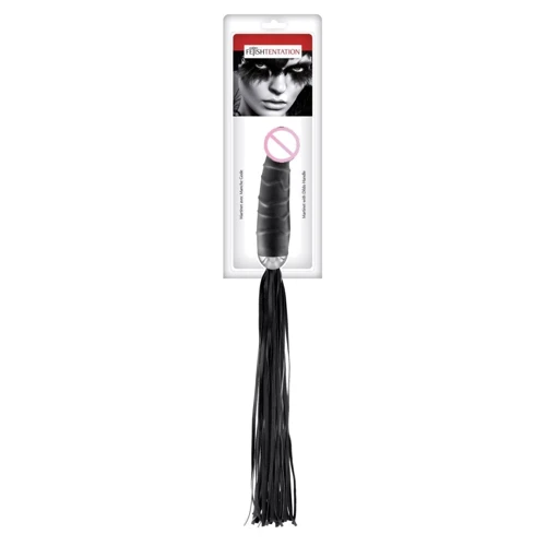 Флоггер с ручкой-дилдо Fetish Tentation Whip with Dildo Handle