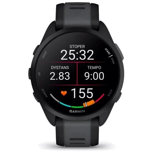 Смарт-часы Garmin Forerunner 165 Music Black/Slate Grey (010-02863-30): Дисплей 1.2" AMOLED (390x390)