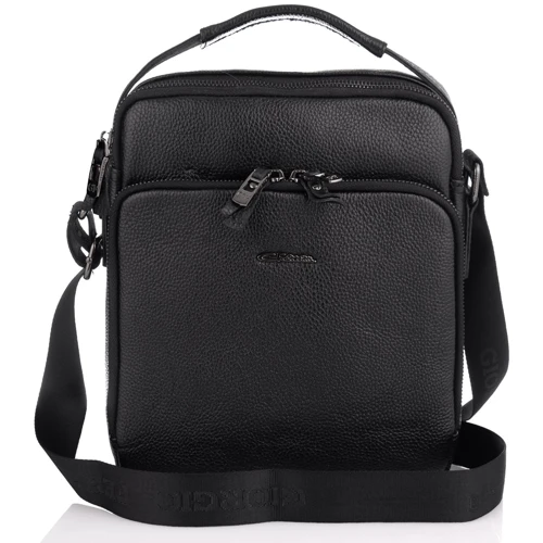 Чоловіча сумка через плече Giorgio Ferretti чорна (SHIGF185-black): Фактура Матовая, Зернистая