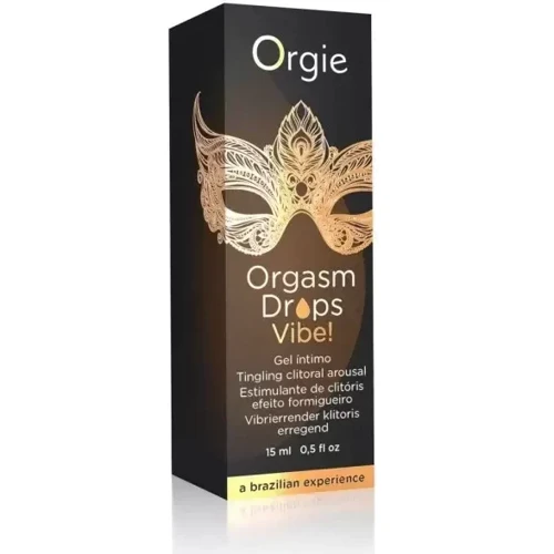 Возбуждающие капли для клитора Orgie Orgasm Drops Vibe!, 15 мл, тепло-холод, эффект вибрации