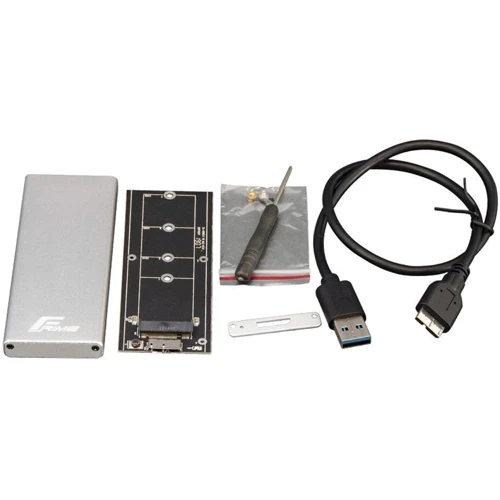 Аксессуар для накопителя Frime M.2 NGFF Metal USB 3.0 Silver (FHE201.M2U30): Тип аксессуара Внешний карман