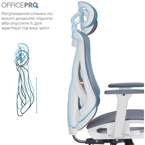 Кресло офисное OfficePro Atlas (OC630-W-DG-DG)