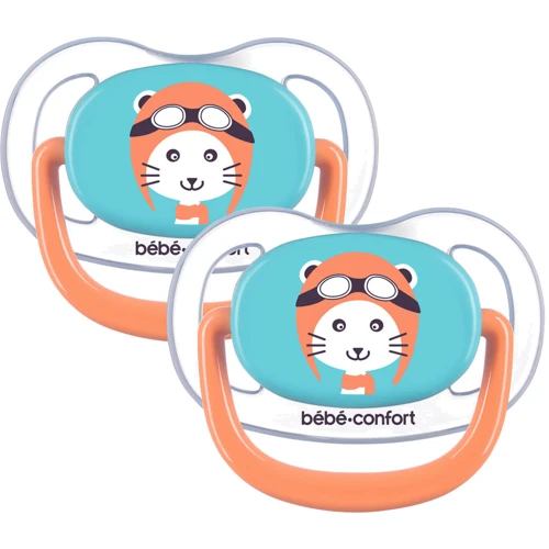 Пустушка Bebe Confort Physio Air силіконова, 2 шт, 6/18 міс синя з помаранчевим (3104201780): Вік старше 6 месяцев