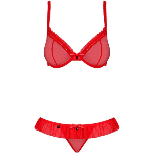 Эротический комплект с рюшами Obsessive 827-SET-3, L/XL