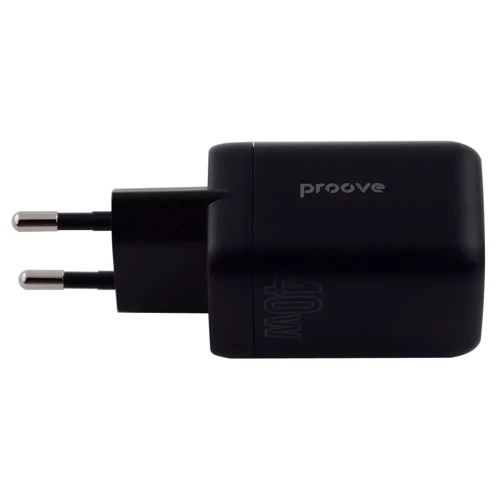 Зарядное устройство Proove Wall Charger 2xUSB-C Silicone Power 40W Black: Кабель в комплекте отсутствует