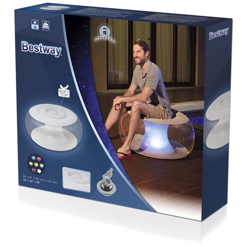 Надувное кресло Надувное велюр-кресло Bestway 75085: Габариты 82x82x41см