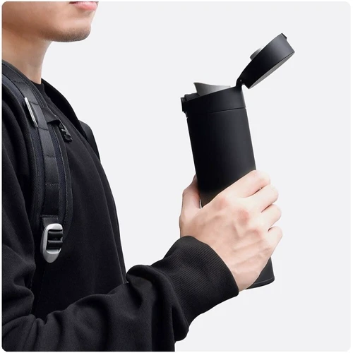 Термос Xiaomi MiJia Vacuum Flash 2 Black 480 ml (MJBWB02WC/03WC): Материал корпуса Поликарбонат, силикон, нержавеющая сталь 304, нержавеющая сталь 316L