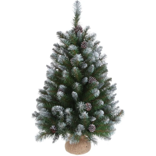 Ялина штучна з шишками та ефектом покриття інеєм Triumph Tree Empress зелена 0.90 м