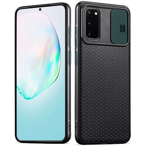 

Tpu Case Textured Point Camshield Black/Dark green for Samsung G980 Galaxy S20