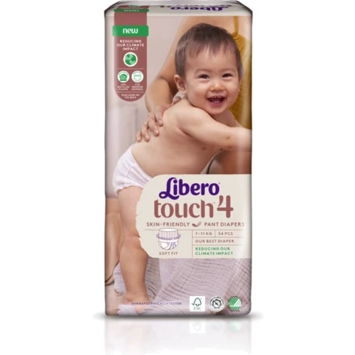 Підгузки Libero Touch трусики 4 (34) шт: Розмір підгузника 4 (L)
