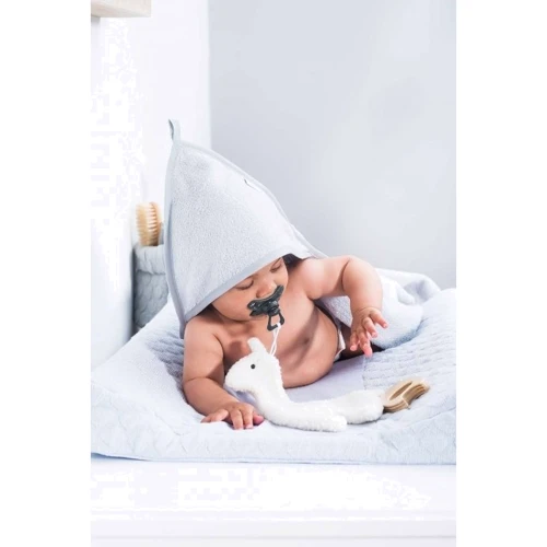 Махровий оксамитове дитяче рушник з капюшоном Jollein 100x100см Pale Grey