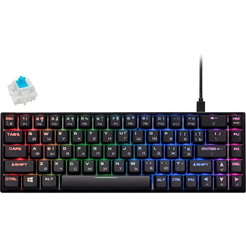 Клавиатура 2E KG370 RGB Gateron Blue Switch Black (2E-KG370UBK-BL) фото 10