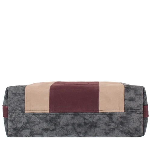 Женская сумка хобо Laskara серая (LK10187-grey-beige-bordo): Тип ручки Плечевой ремень, Без ручки