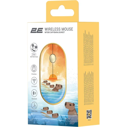 Мышь 2E MF300 Capybara Sunset Silent WL BT Yellow (2E-MF300WCAPIBARAYW): Максимальное разрешение сенсора, dpi 1600